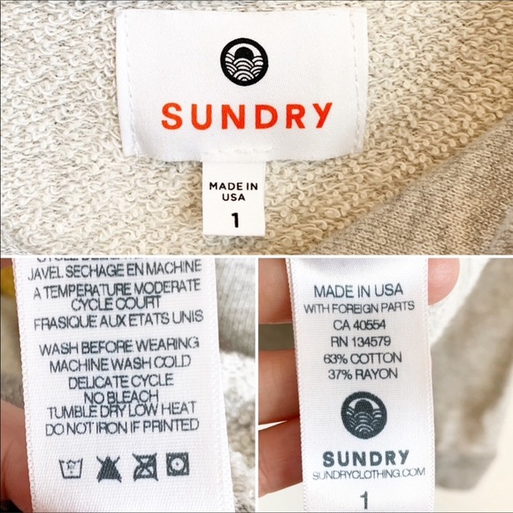 SUNDRY ANTHROPOLOGIE SWEATSHIRT CHENILLE CROPPED HOODIE SIZE 1 (S… - Picture 10 of 10